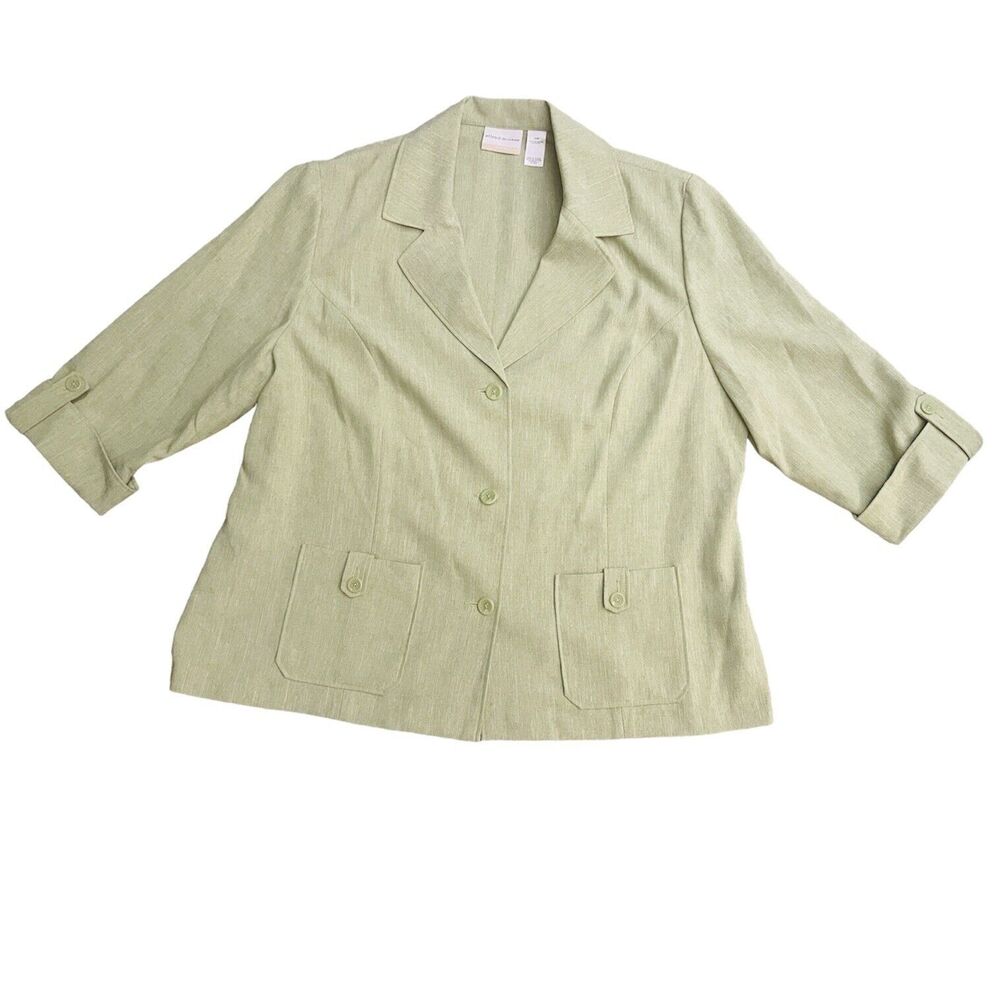 NWT Alfred Dunner Women’s Fitted Light Green Suit Jacket Blazer Size 20W